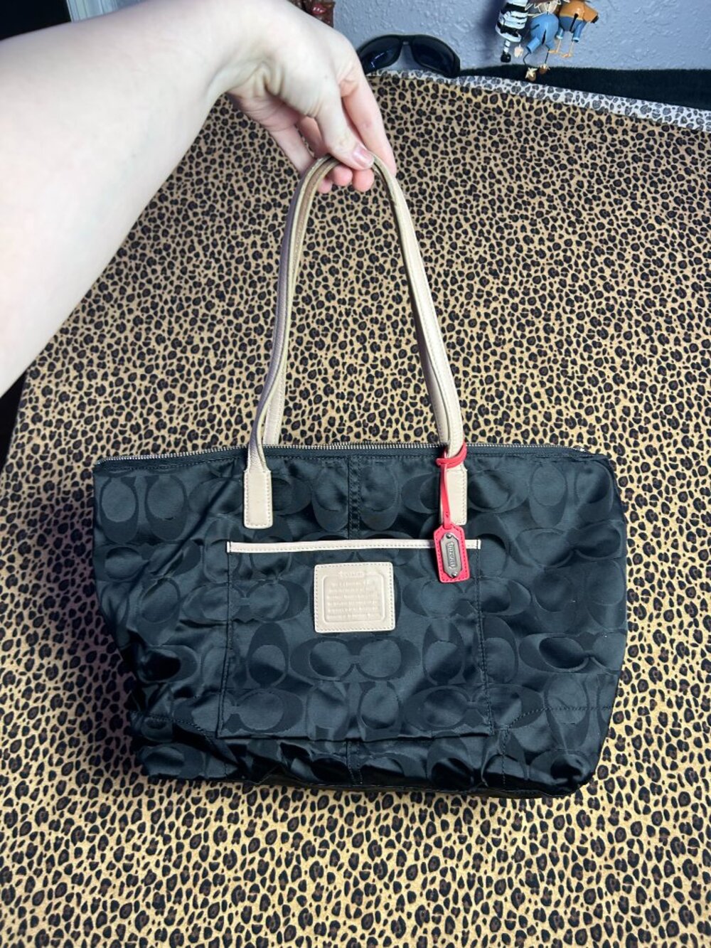 Coach black tote bag